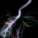 fractal background - lightening bolt and energy flames