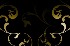 yellow gold victorian arbesque on black background